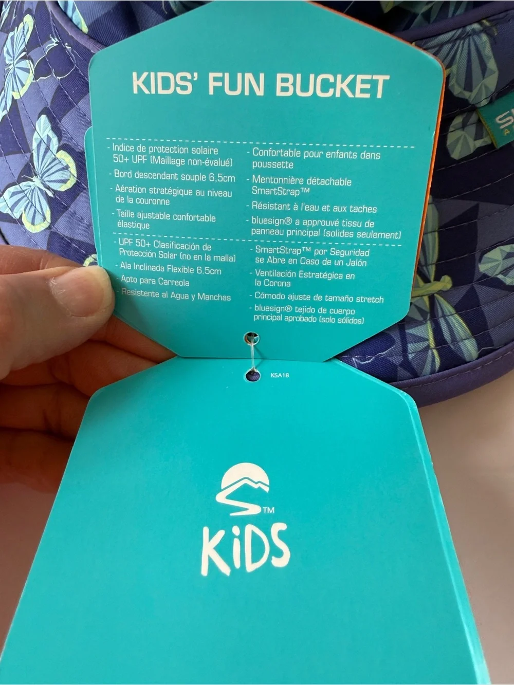 Sunday Afternoons Kids Navy/Purple/Teal Butterfly Sun Bucket Hat
